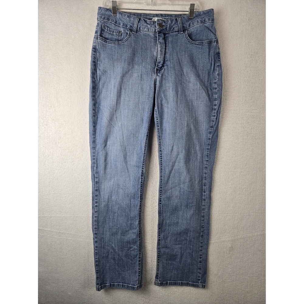 Riders By Lee Womens Jeans 16 M Mid Rise Bootcut Blue Denim Cotton Spandex Blend
